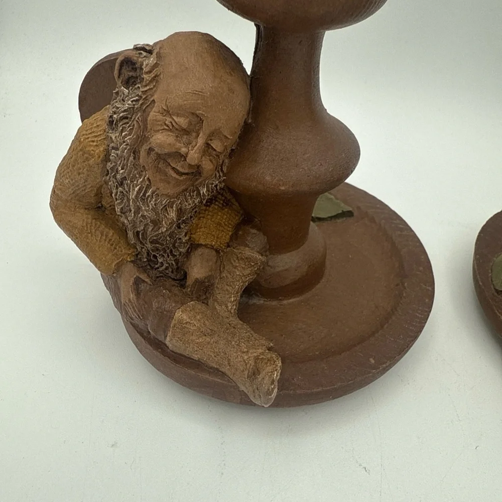 VTG 1983 Tom Clark Gnomes Mrs Wink & Wink Too Signed candlestick Holders retired